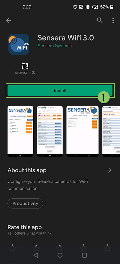 Sensera WiFi app